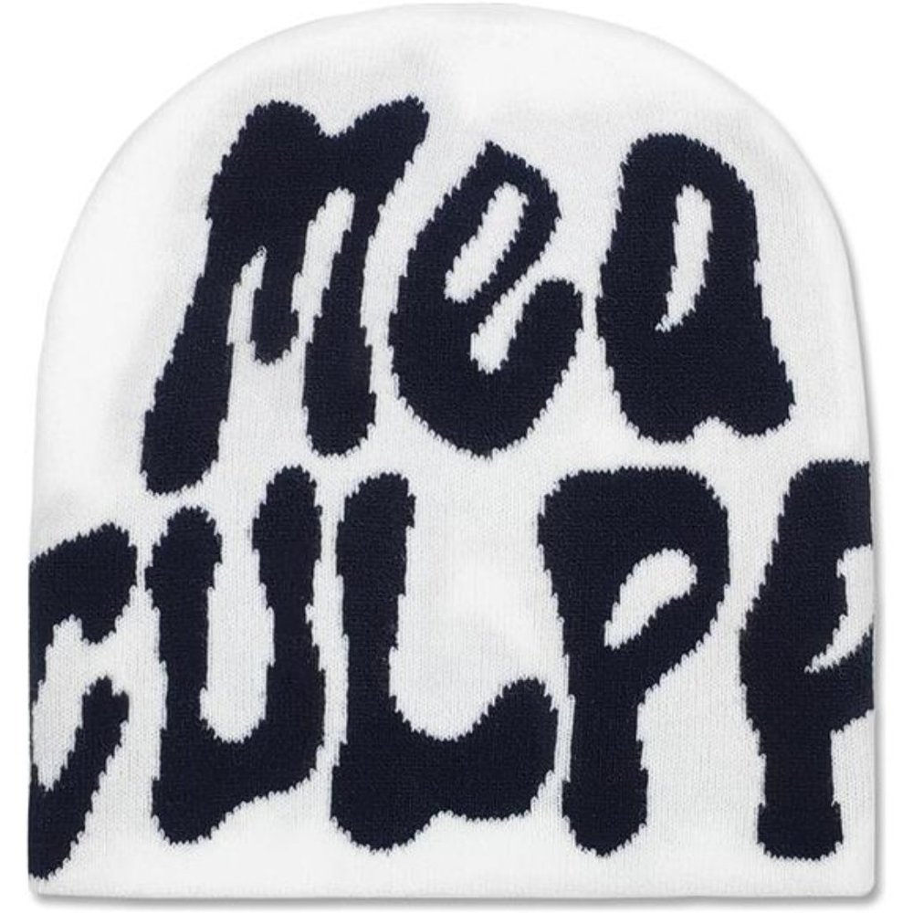 Graphic Beanie Y2k Women, Ideal Gift Winter Beanie, Black White